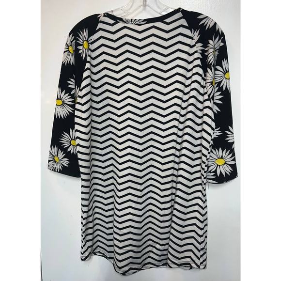 NWOT Rare Lularoe Chevron & Daisy Set Randy Top L & OS leggings - Picture 9 of 10